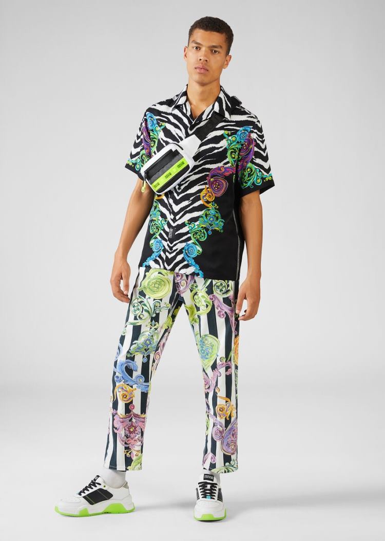Versace Jeans Couture Tiger Baroque Print Shirt πουκαμισα Jeans Couture μαυρα | 0MEHTAR