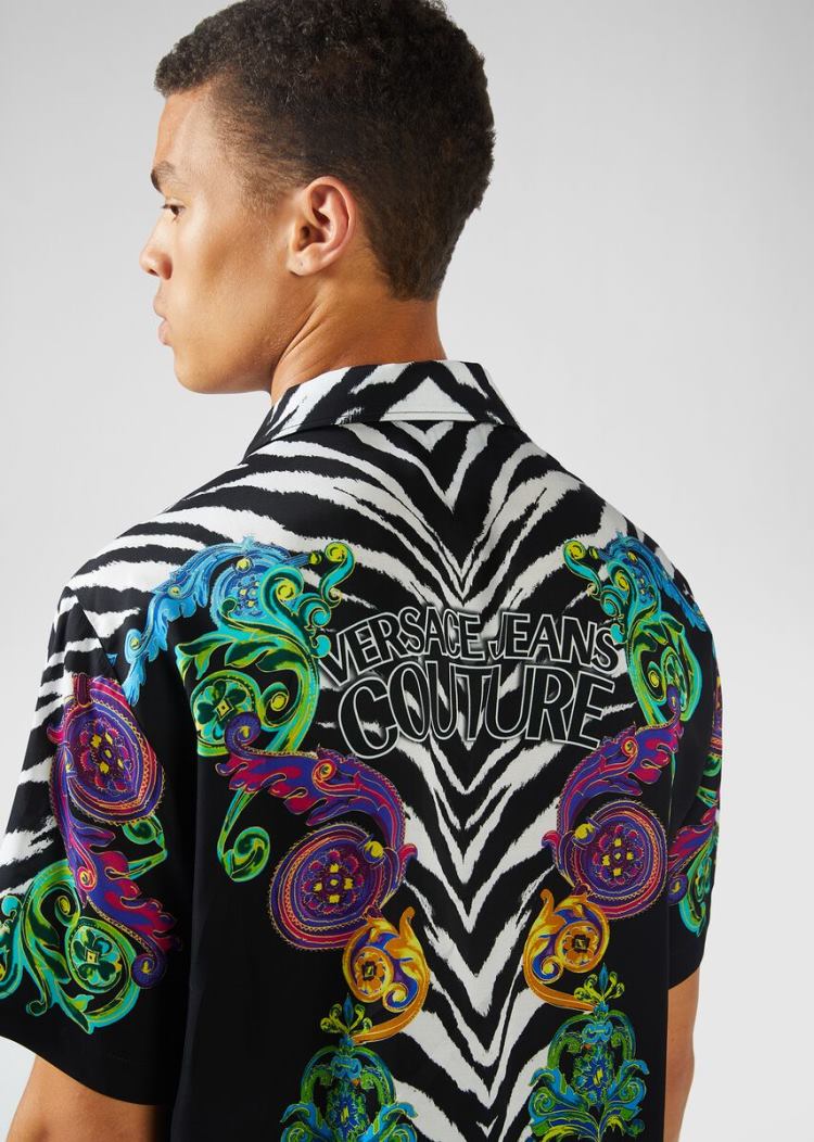 Versace Jeans Couture Tiger Baroque Print Shirt πουκαμισα Jeans Couture μαυρα | 0MEHTAR