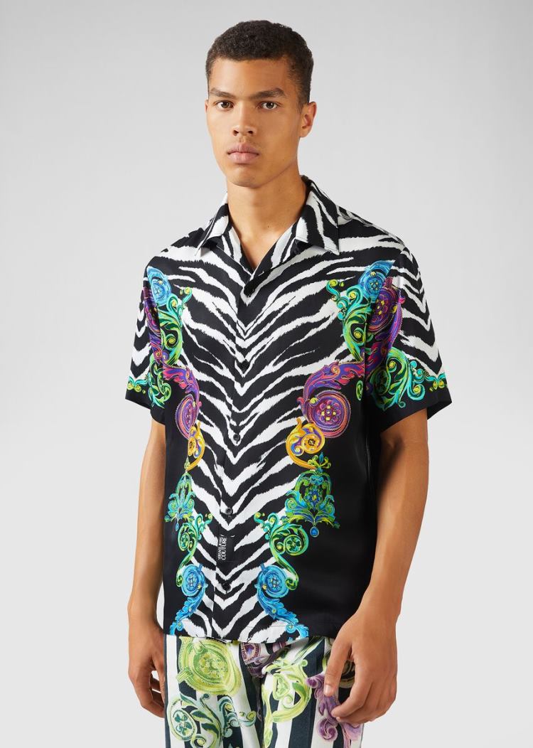 Versace Jeans Couture Tiger Baroque Print Shirt πουκαμισα Jeans Couture μαυρα | 0MEHTAR