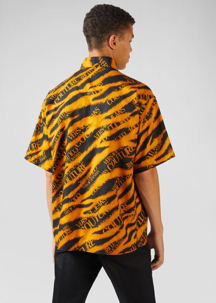 Versace Jeans Couture Tiger Baroque Print Shirt πουκαμισα Jeans Couture μαυρα | 1X3O44H