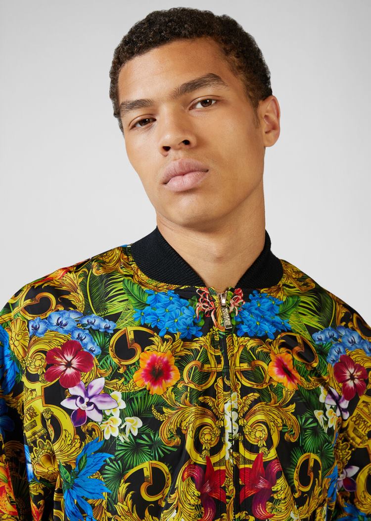 Versace Jeans Couture Tropical Baroque Bomber Jacket μπουφαν Jeans Couture Πολύχρωμο | S4G7IUF