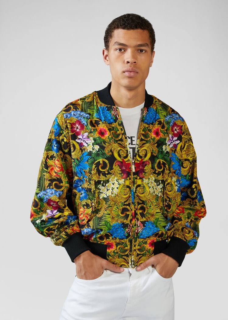 Versace Jeans Couture Tropical Baroque Bomber Jacket μπουφαν Jeans Couture Πολύχρωμο | S4G7IUF