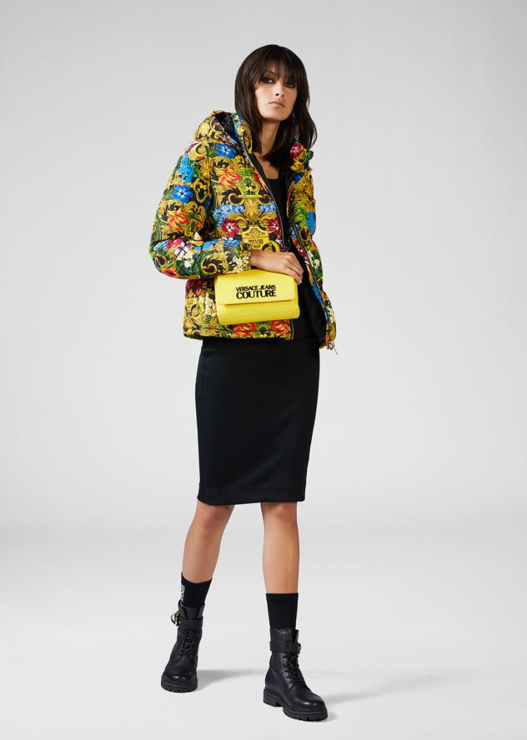 Versace Jeans Couture Tropical Baroque Print Puffer Jacket μπουφαν Jeans Couture Πολύχρωμο | 4PHRAVU