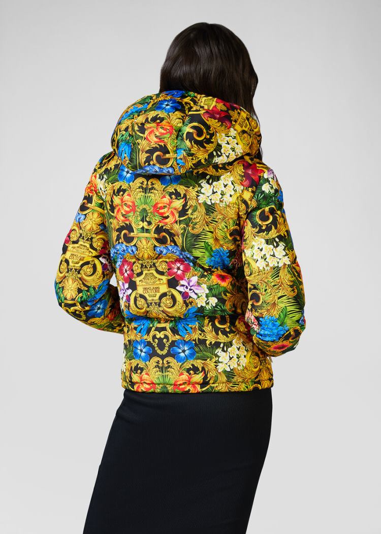 Versace Jeans Couture Tropical Baroque Print Puffer Jacket μπουφαν Jeans Couture Πολύχρωμο | 4PHRAVU