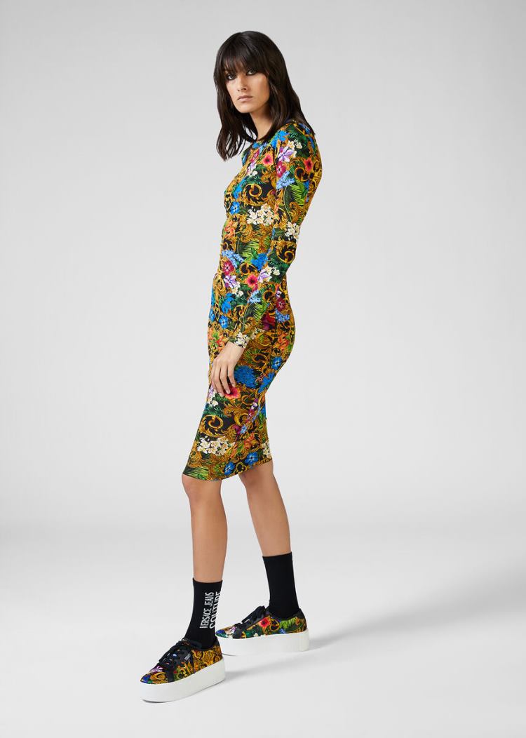 Versace Jeans Couture Tropical Baroque Print φορεμα φορεμα Jeans Couture Πολύχρωμο | 6FLI3DR