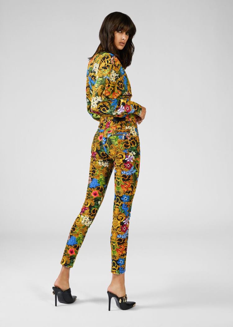Versace Jeans Couture Tropical Baroque Print Jeans τζιν παντελονι Jeans Couture Πολύχρωμο | BWMQYYE