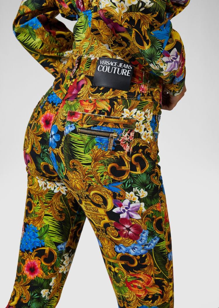 Versace Jeans Couture Tropical Baroque Print Jeans τζιν παντελονι Jeans Couture Πολύχρωμο | BWMQYYE