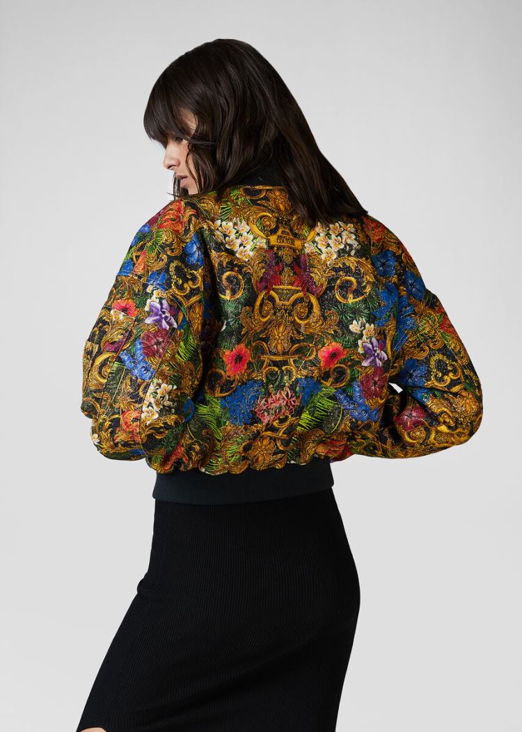 Versace Jeans Couture Tropical Baroque Print Bomber Jacket μπουφαν Jeans Couture Πολύχρωμο | NHZKOKE