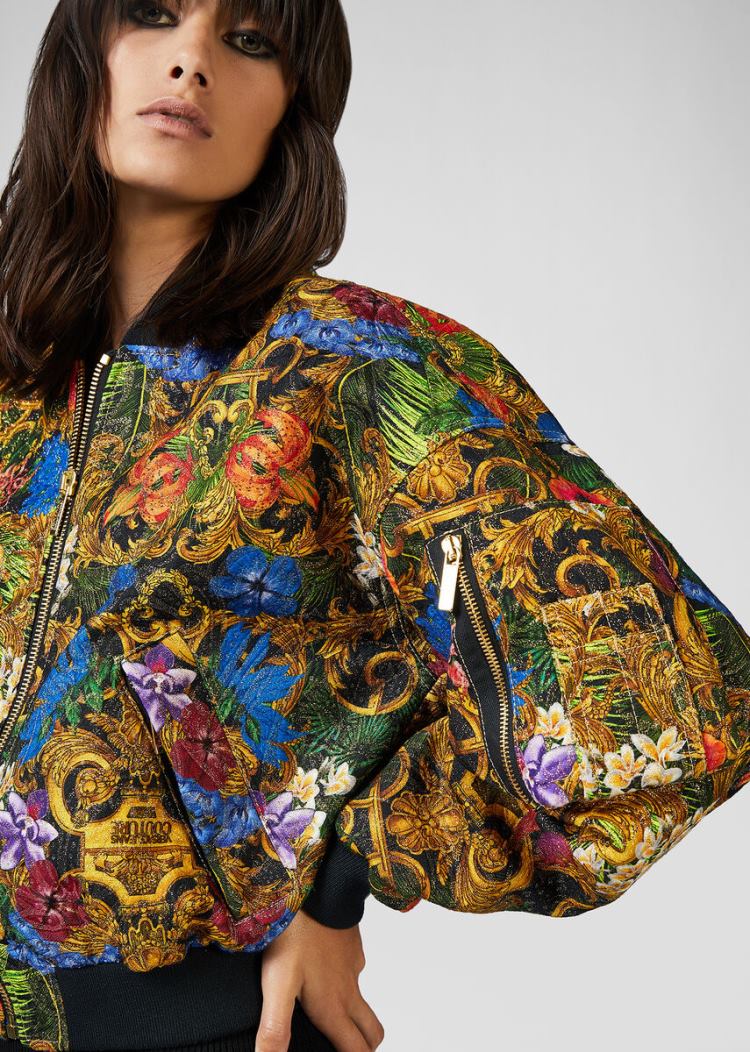Versace Jeans Couture Tropical Baroque Print Bomber Jacket μπουφαν Jeans Couture Πολύχρωμο | NHZKOKE