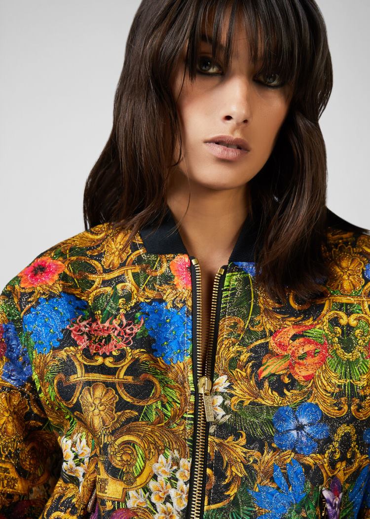 Versace Jeans Couture Tropical Baroque Print Bomber Jacket μπουφαν Jeans Couture Πολύχρωμο | NHZKOKE