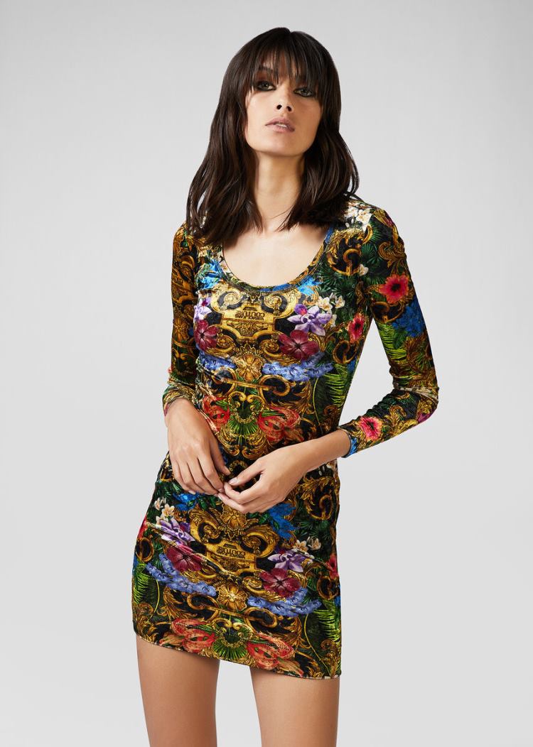 Versace Jeans Couture Tropical Baroque Print Mini-φορεμα φορεμα Jeans Couture Πολύχρωμο | UAPSLV6
