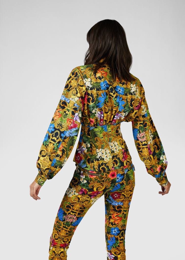 Versace Jeans Couture Tropical Baroque Print Denim Shirt πουκαμισα Jeans Couture Πολύχρωμο | V2YJJWF