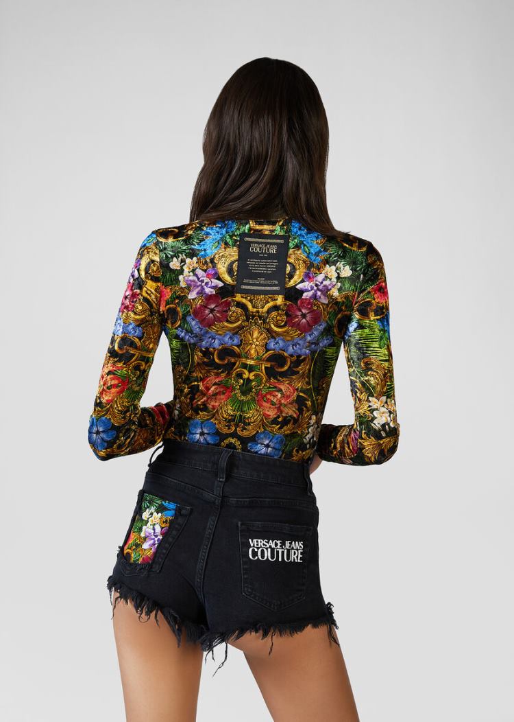 Versace Jeans Couture Tropical Baroque Print Long Sleeve Top Αριστος Jeans Couture Πολύχρωμο | WVLA6IT
