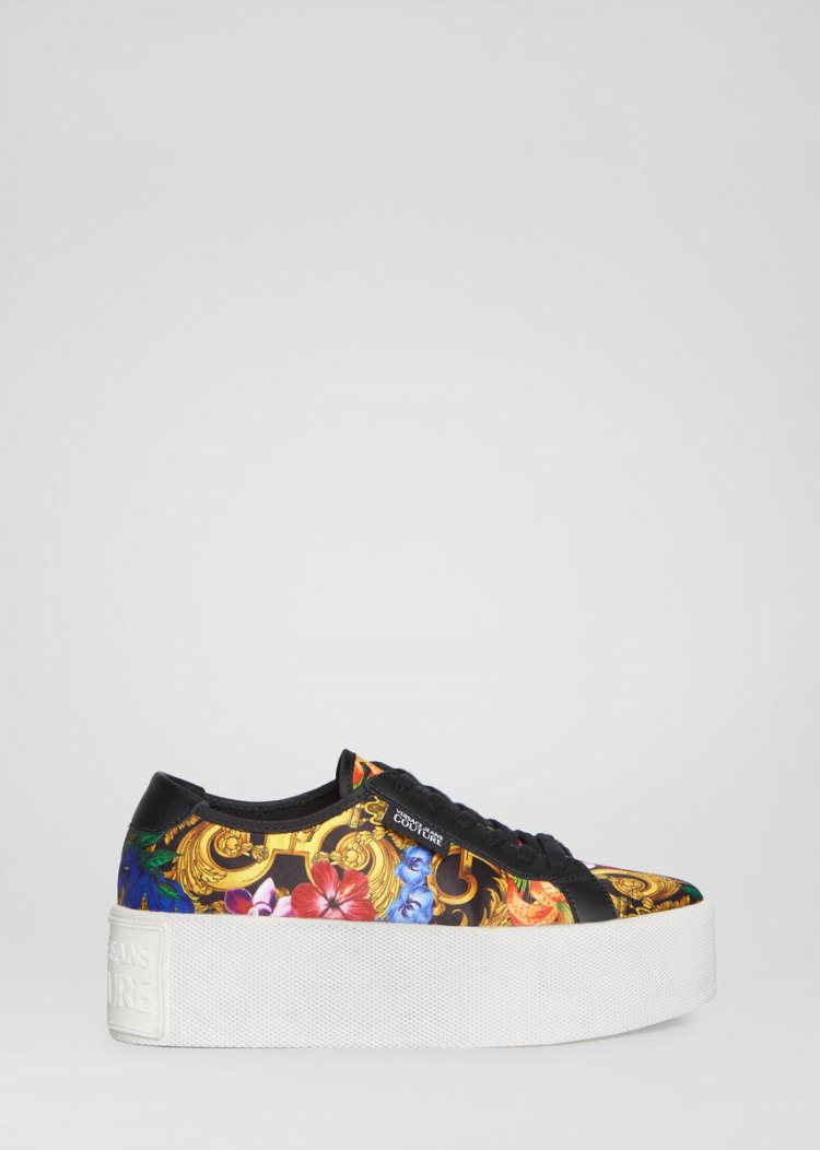 Versace Jeans Couture Tropical Baroque Print flatforms Trainers αθλητικα Jeans Couture Πολύχρωμο | XU2V5DM