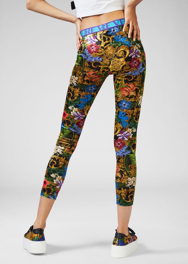 Versace Jeans Couture Tropical Baroque Print Leggings κολαν Jeans Couture Πολύχρωμο | Z2FHJSJ