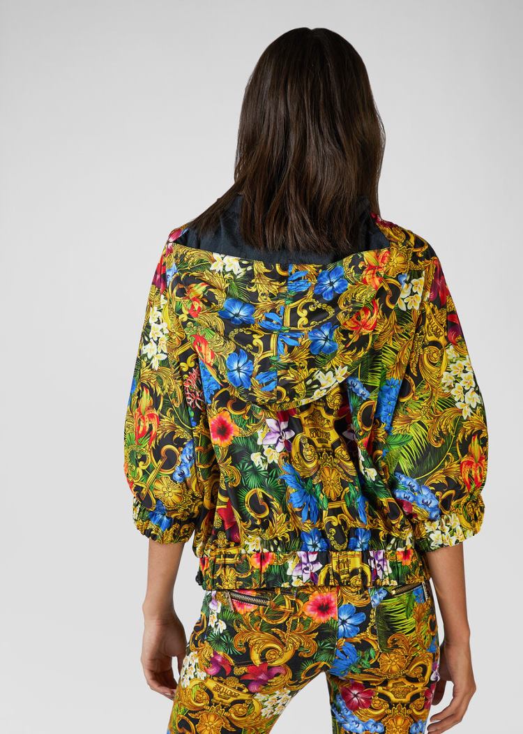 Versace Jeans Couture Tropical Baroque Print Windbreaker Windbreaker Jeans Couture μαυρα | ZGLF0CV