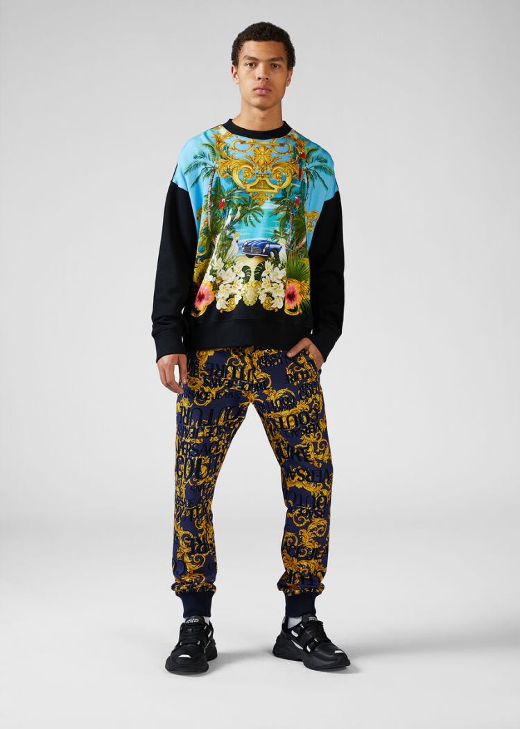 Versace Jeans Couture Tropical Island Print Sweatshirt Φούτερ Jeans Couture Πολύχρωμο | 60NC5DM