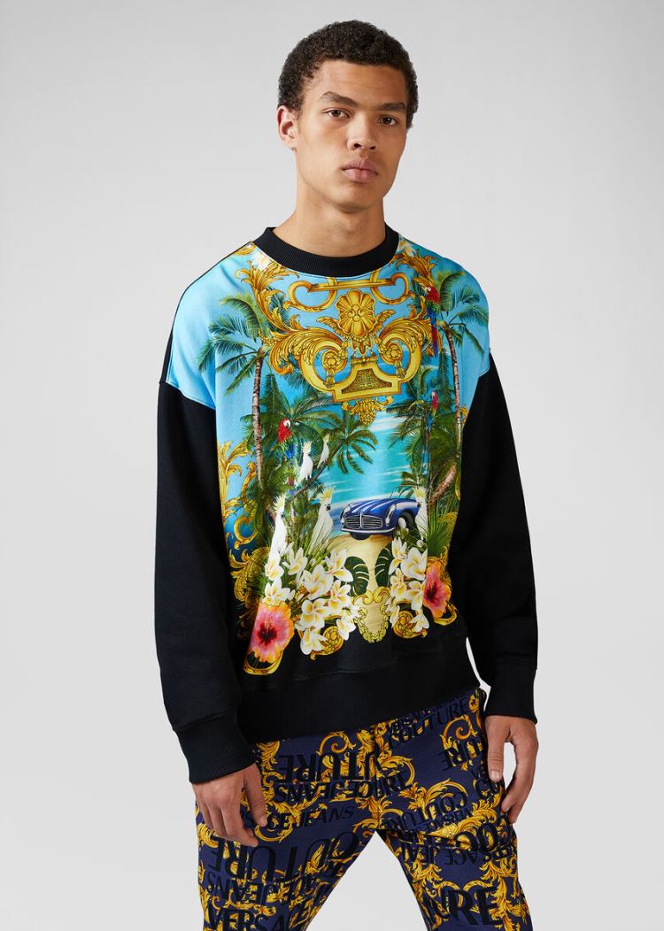 Versace Jeans Couture Tropical Island Print Sweatshirt Φούτερ Jeans Couture Πολύχρωμο | 60NC5DM