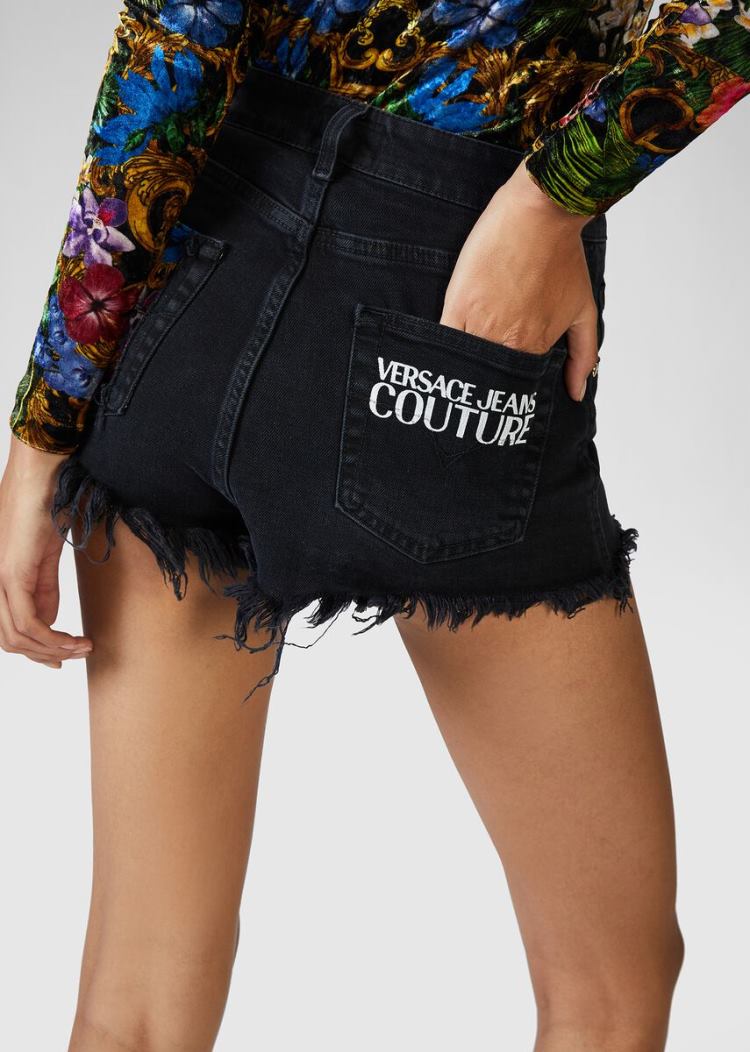 Versace Jeans Couture Tropical Parrots Pocket Shorts σορτσ Jeans Couture μαυρα | 3COWGRA