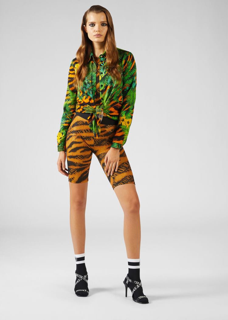 Versace Jeans Couture Tropical Tiger Print Shirt πουκαμισα Jeans Couture Πολύχρωμο | ZO1JZ5L