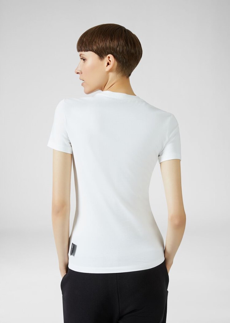 Versace Jeans Couture Valentine's Day Logo T Shirt μπλουζακια Jeans Couture ασπρα | 0ZF8XY1