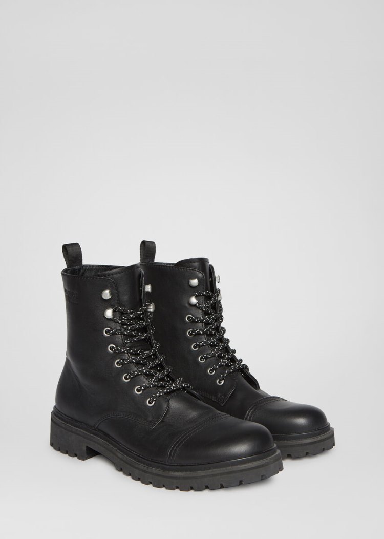Versace Jeans Couture δερματινα Tank Boots μποτεσ Jeans Couture μαυρα | NKCVSTV