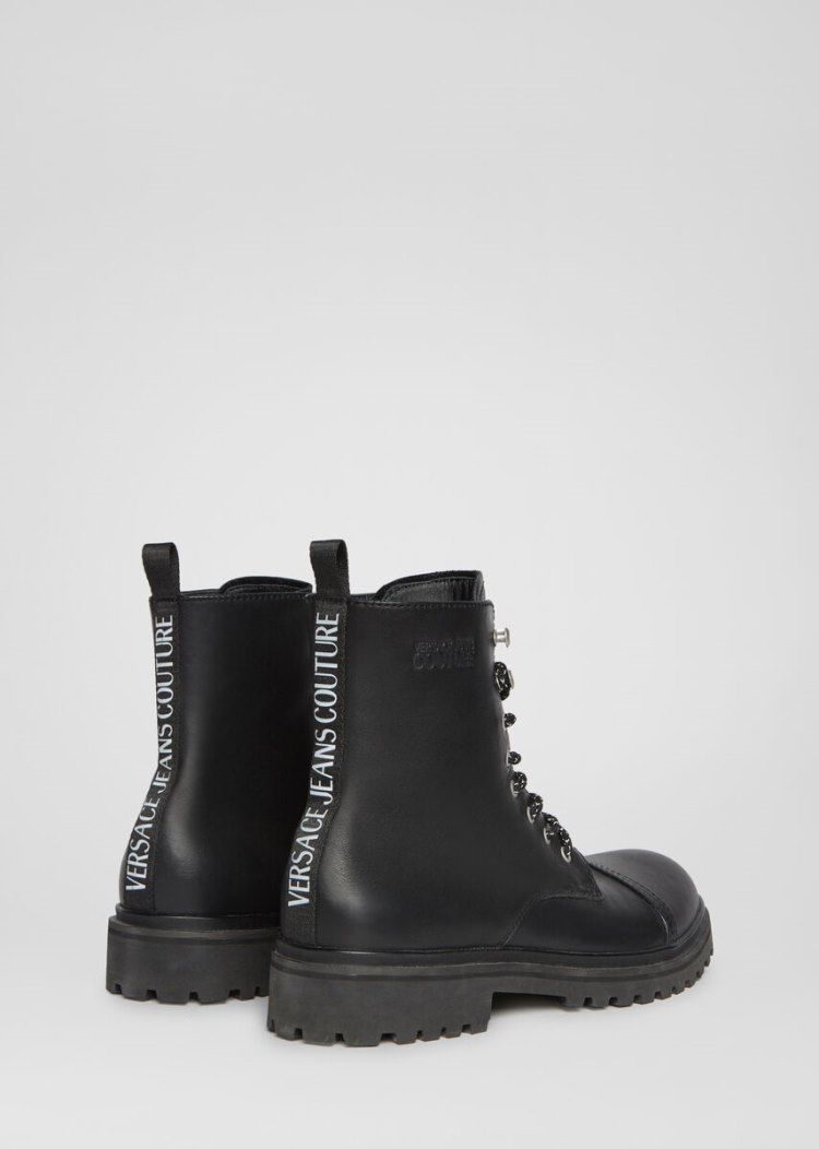 Versace Jeans Couture δερματινα Tank Boots μποτεσ Jeans Couture μαυρα | NKCVSTV