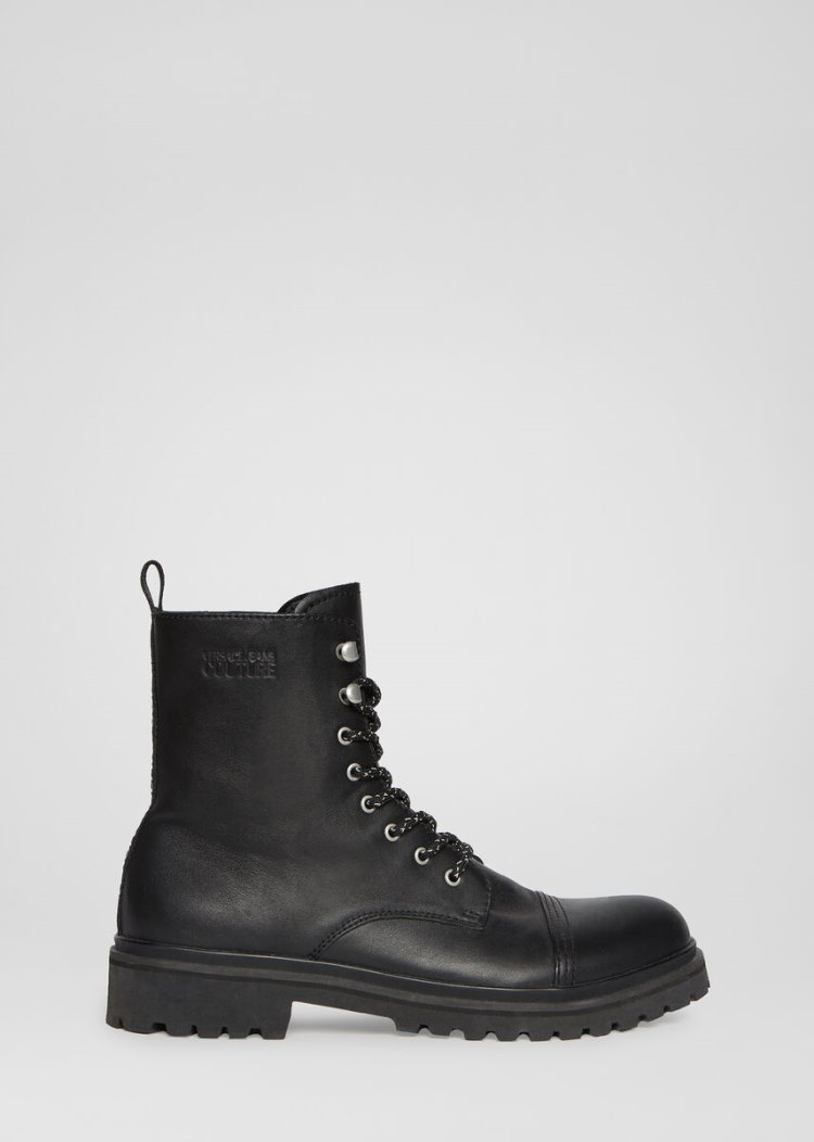 Versace Jeans Couture δερματινα Tank Boots μποτεσ Jeans Couture μαυρα | NKCVSTV