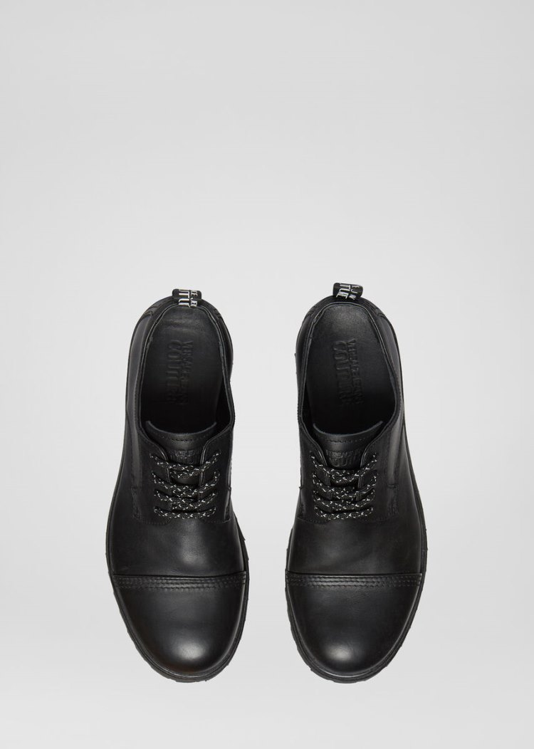 Versace Jeans Couture δερματινα Tank δαντελα Up Shoes παπουτσια με κορδονια Jeans Couture μαυρα | SBP1W8F