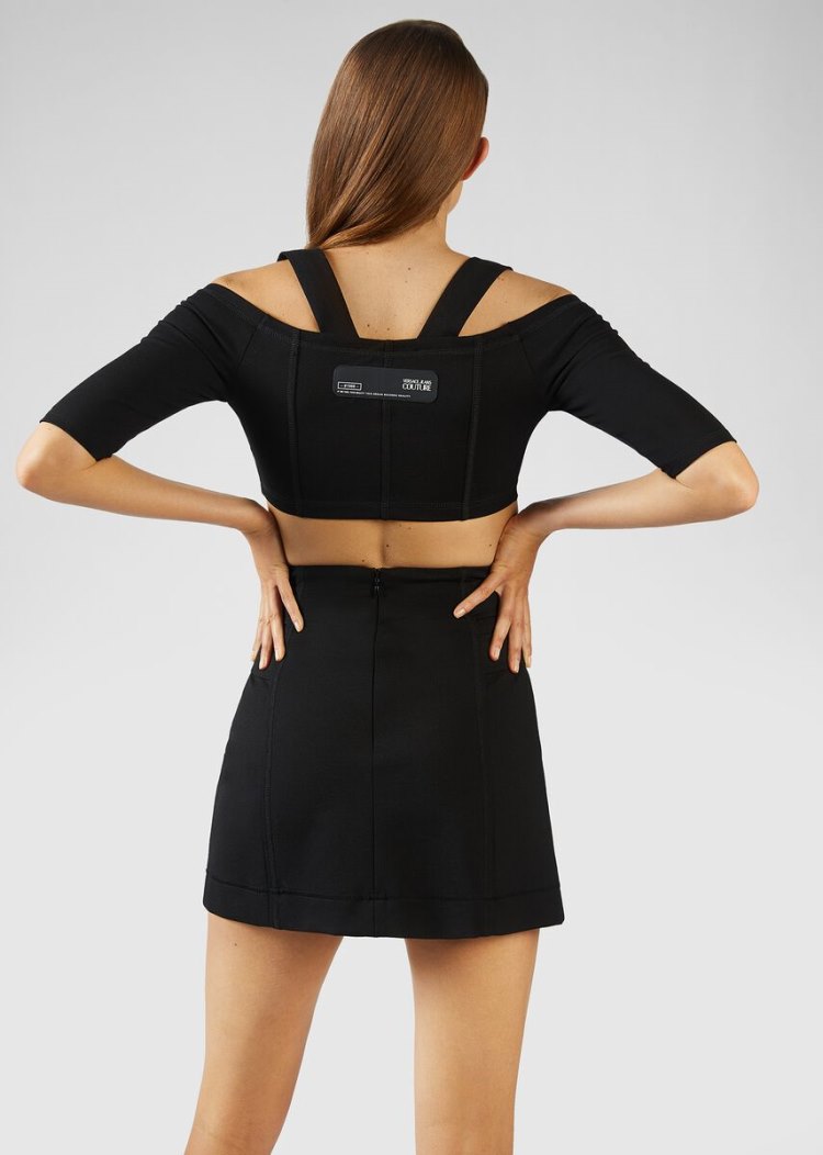 Versace Jeans Couture πόρπης Detail Mini Skirt φουστεσ Jeans Couture μαυρα | VY92UBK