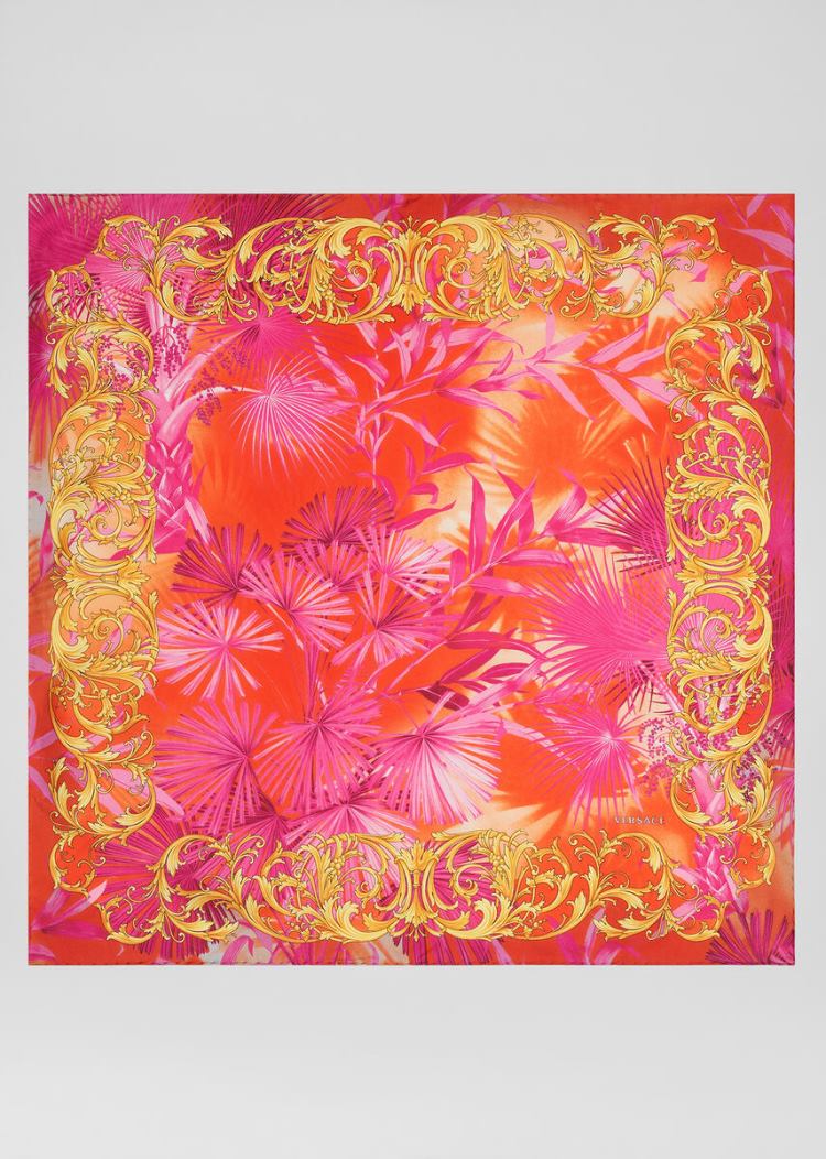Versace Jungle Barocco Print Silk Foulard γυναικεια Πολύχρωμο | BNGODR3
