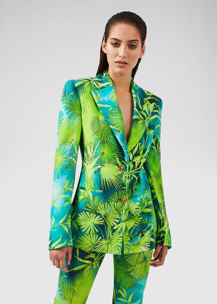 Versace Jungle Print Blazer Μπλέιζερ γυναικεια Πολύχρωμο | TXQ65QJ