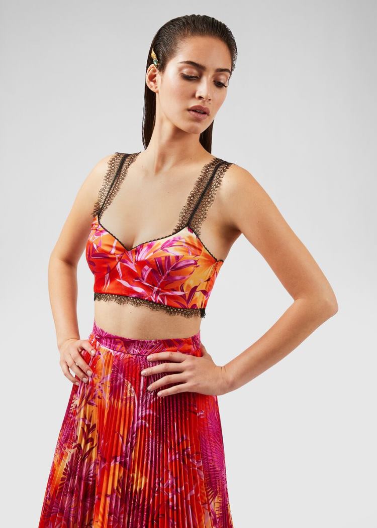 Versace Jungle Print Bralette Top Αριστος γυναικεια Πολύχρωμο | YHMWESW
