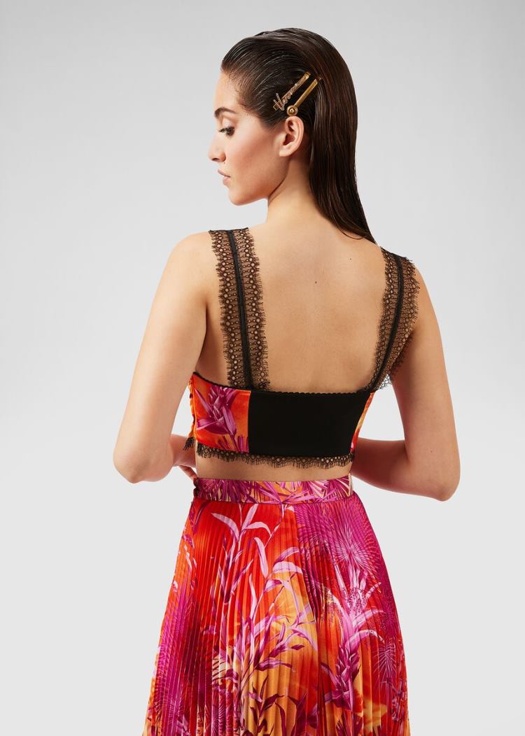 Versace Jungle Print Bralette Top Αριστος γυναικεια Πολύχρωμο | YHMWESW