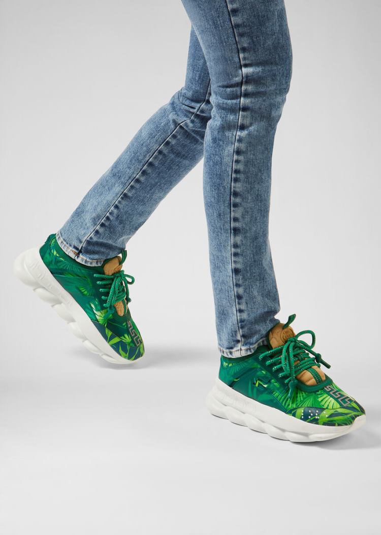 Versace Jungle Print Chain Reaction Trainers αθλητικα γυναικεια Πολύχρωμο | X3QNX87