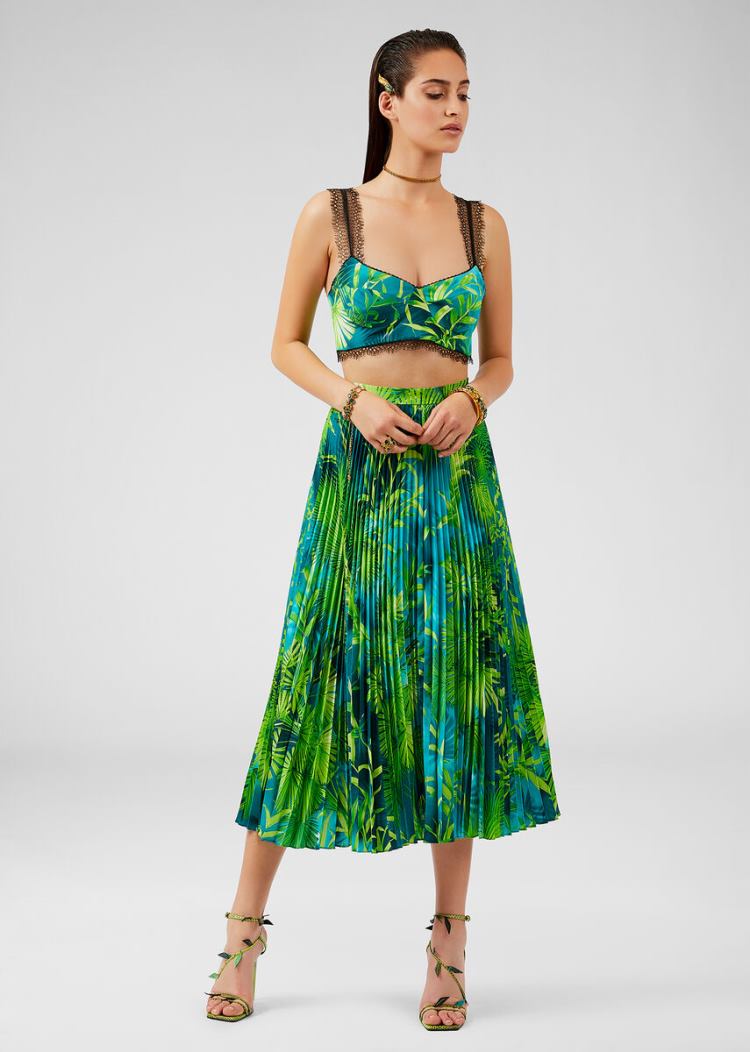 Versace Jungle Print Silk Bralette Top Αριστος γυναικεια Πολύχρωμο | IC6OCTO