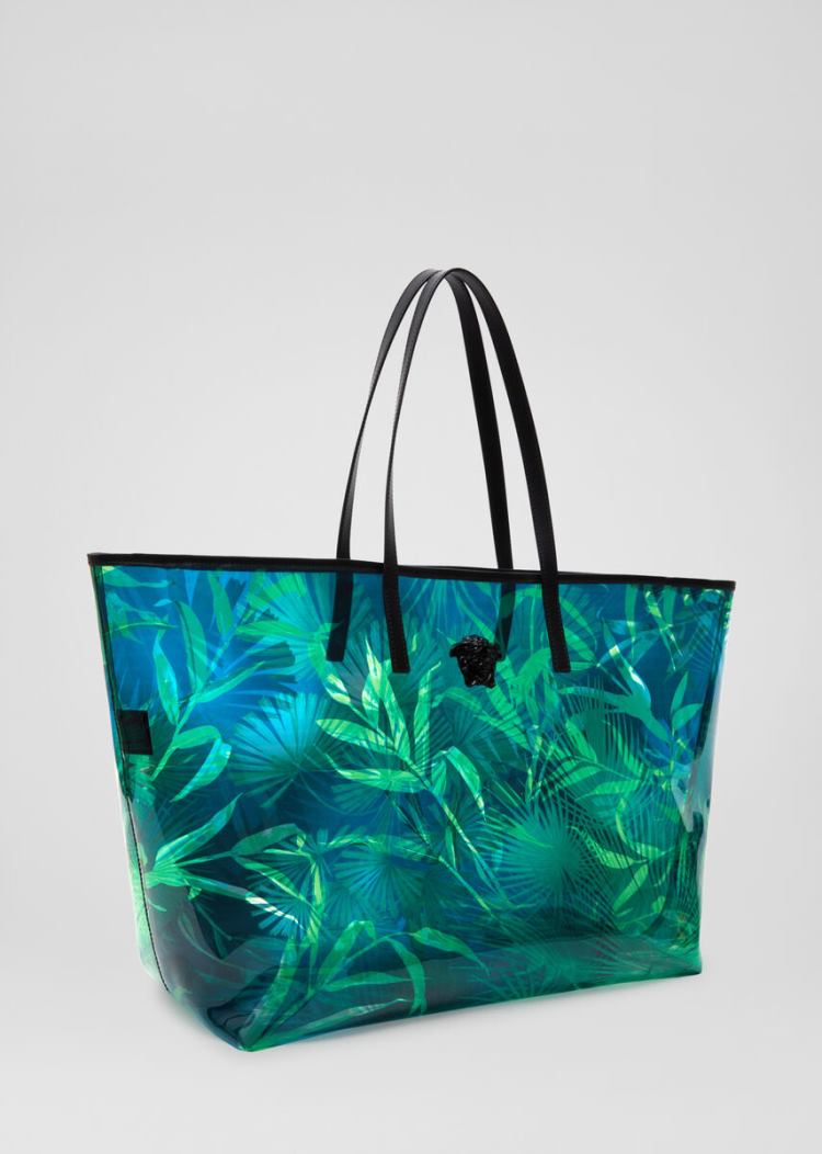 Versace Jungle Print Tote Bag τσάντεσ tote γυναικεια μπλε | QBTN8LE