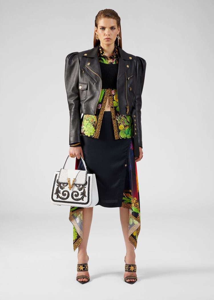 Versace Knit Crop Top Πουλόβερ γυναικεια μαυρα | KMGO51S
