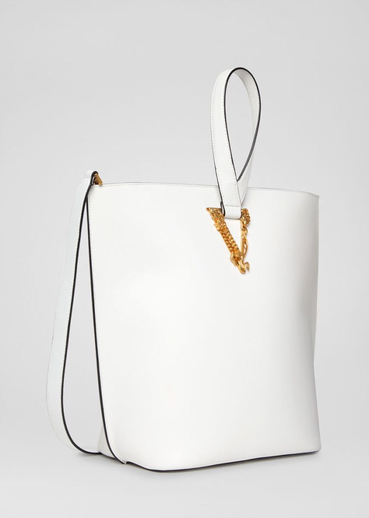 Versace Large Virtus Bucket Bag Virtus Bag γυναικεια ασπρα | 0H4TCAK