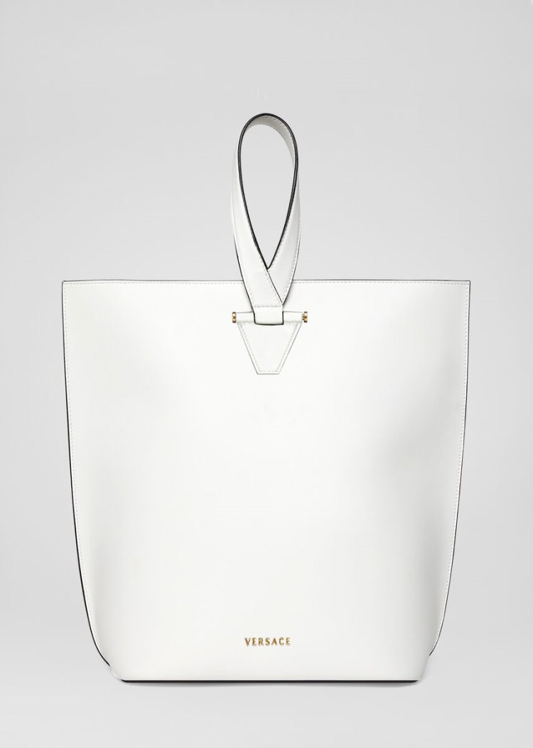 Versace Large Virtus Bucket Bag Virtus Bag γυναικεια ασπρα | 0H4TCAK