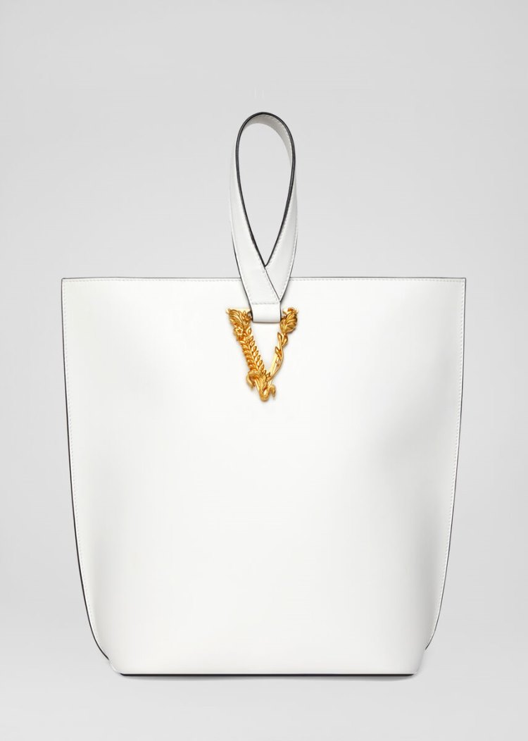Versace Large Virtus Bucket Bag Virtus Bag γυναικεια ασπρα | 0H4TCAK
