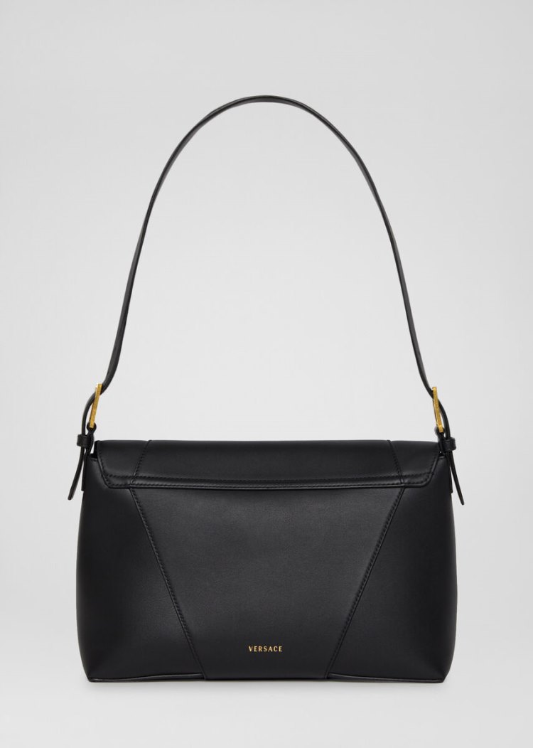 Versace Large Virtus Shoulder Bag Virtus Bag γυναικεια μαυρα | SPMOQ60