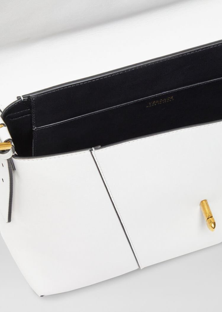 Versace Large Virtus Shoulder Bag τσάντεσ ώμου γυναικεια ασπρα | HG4VB33