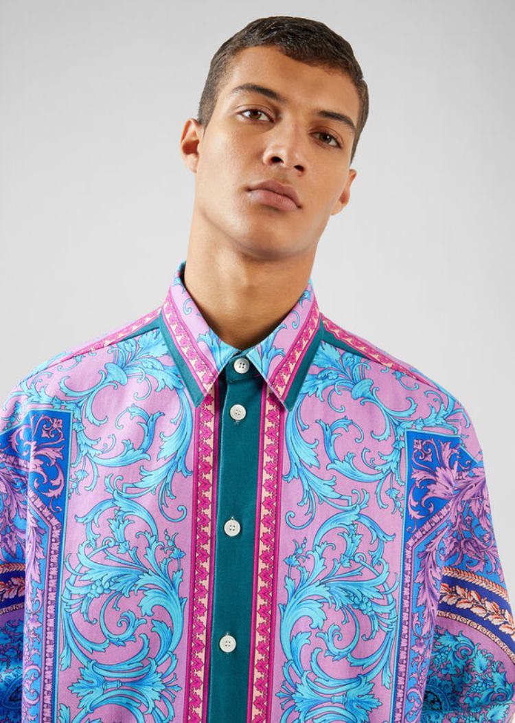 Versace Le Pop Classique Print Denim Shirt πουκαμισα ανδρικα Πολύχρωμο | 9JOEJ31