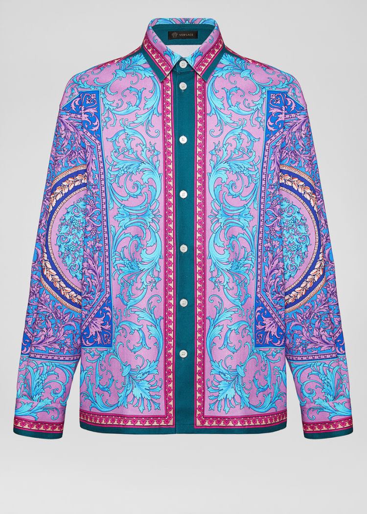 Versace Le Pop Classique Print Denim Shirt πουκαμισα ανδρικα Πολύχρωμο | 9JOEJ31
