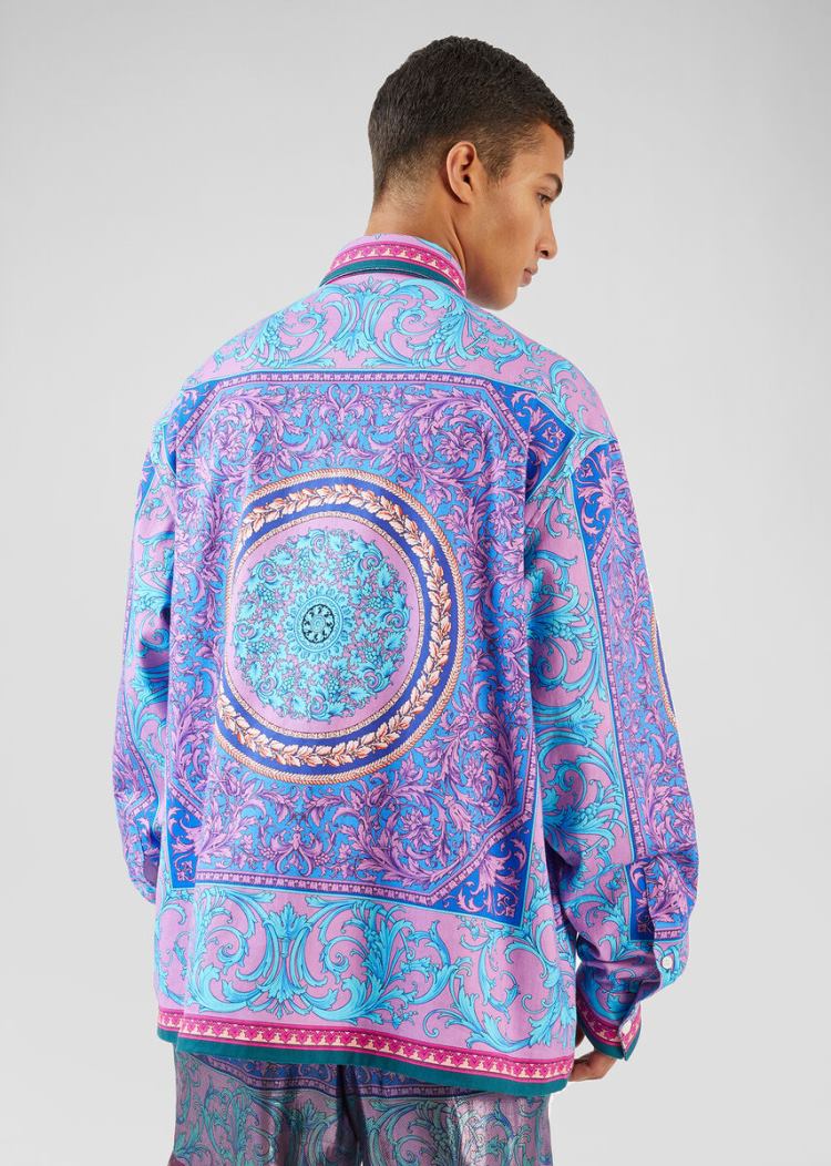 Versace Le Pop Classique Print Denim Shirt πουκαμισα ανδρικα Πολύχρωμο | UEJB9CU