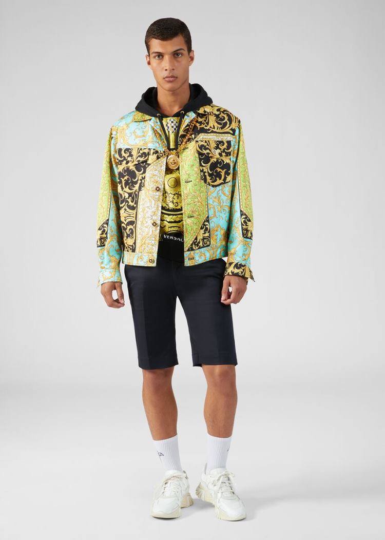 Versace Le Pop Classique Print Hoodie Φούτερ ανδρικα μαυρα | JX4UO0L