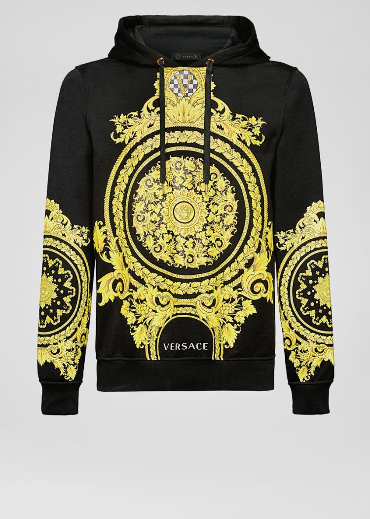 Versace Le Pop Classique Print Hoodie Φούτερ ανδρικα μαυρα | JX4UO0L