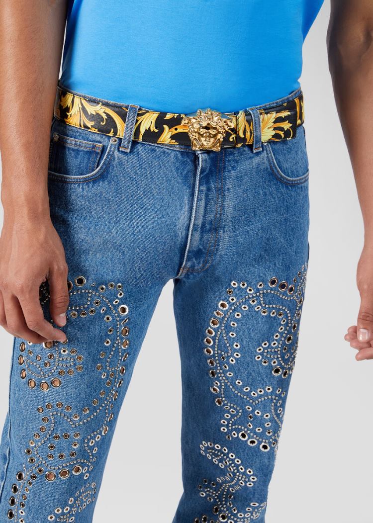 Versace Le Pop Classique Print Palazzo Belt ζωνη ανδρικα Πολύχρωμο | H866AUP