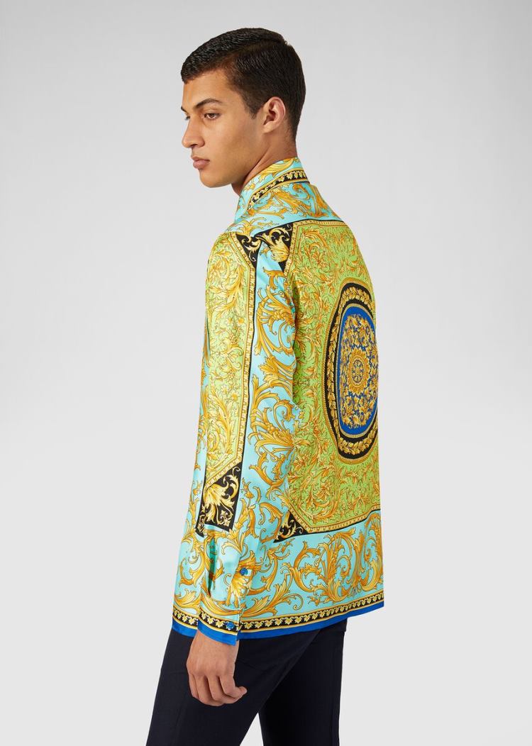 Versace Le Pop Classique Print Silk Twill Shirt πουκαμισα ανδρικα Πολύχρωμο | GFGCTE3